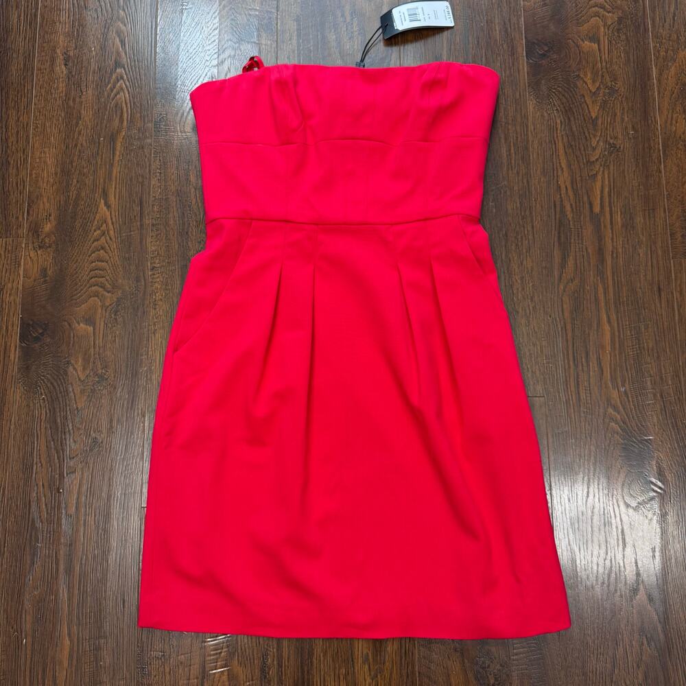 BCBGMAXAZRIA Martina Strapless Dress WMNS 4 Azalea Red Strapless Cocktail Glam